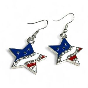 Americana USA 🇺🇸 Star Earrings silver tone NWOT